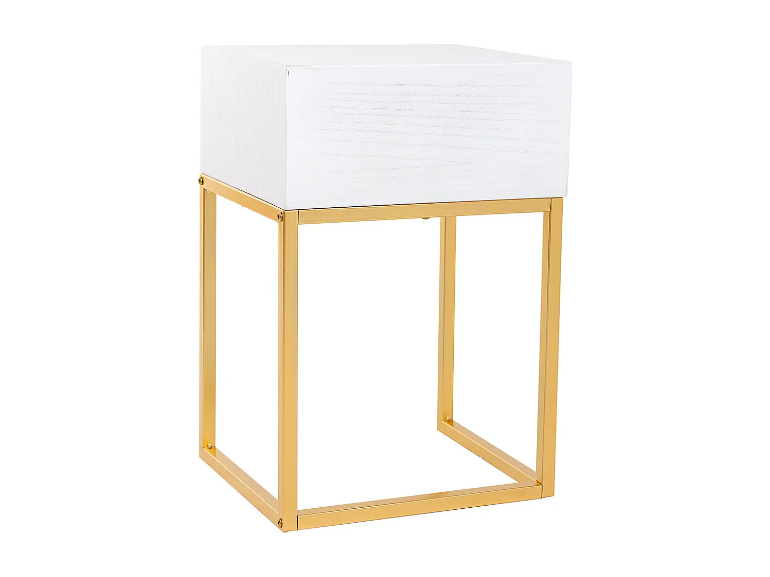 Mesita 1 cajón madera y metal 40x36x60