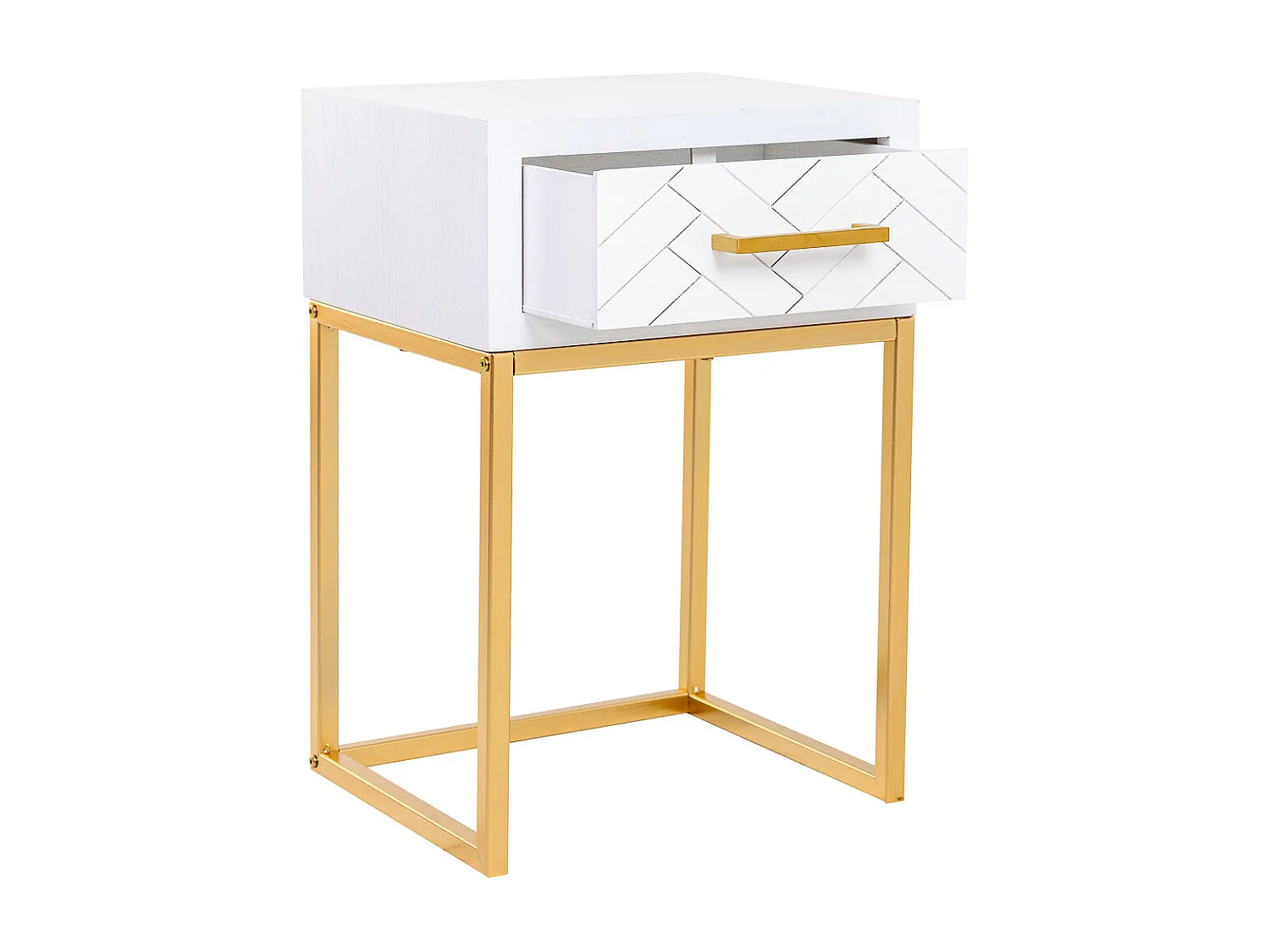 Mesita 1 cajón madera y metal 40x36x60