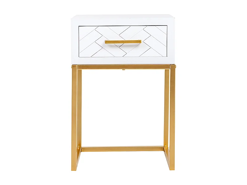 Mesita 1 cajón madera y metal 40x36x60