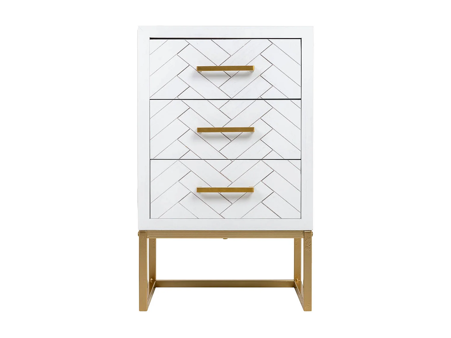 Mesita de 3 cajones de madera y metal 43x37x70h cm