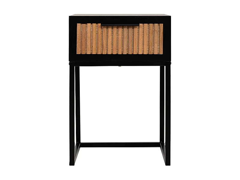 Mesa em madeira e metal 1 gaveta 40x36x60h cm