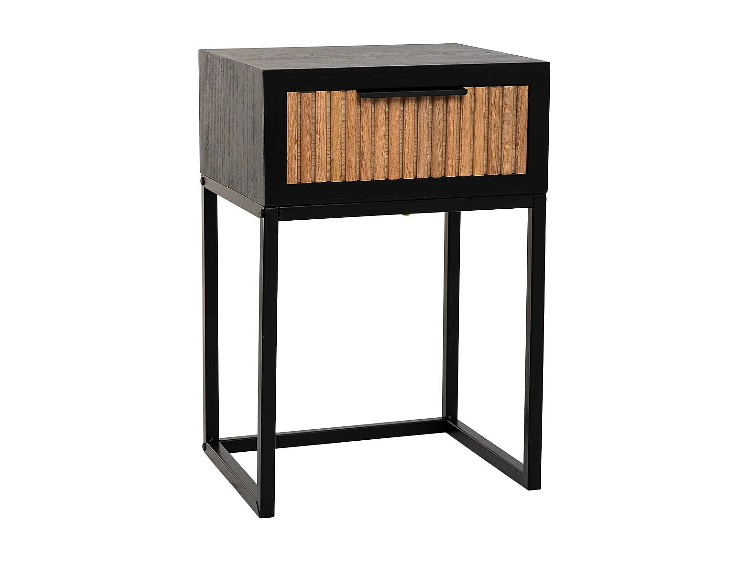 Mesa em madeira e metal 1 gaveta 40x36x60h cm