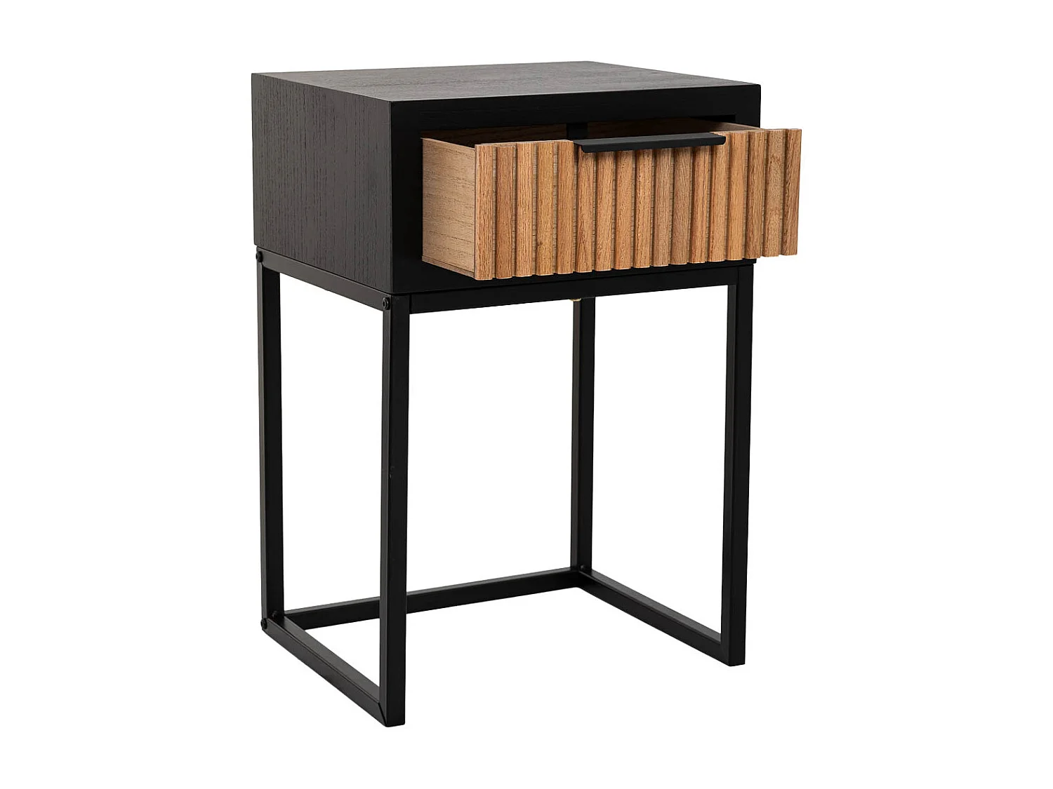 Mesa em madeira e metal 1 gaveta 40x36x60h cm