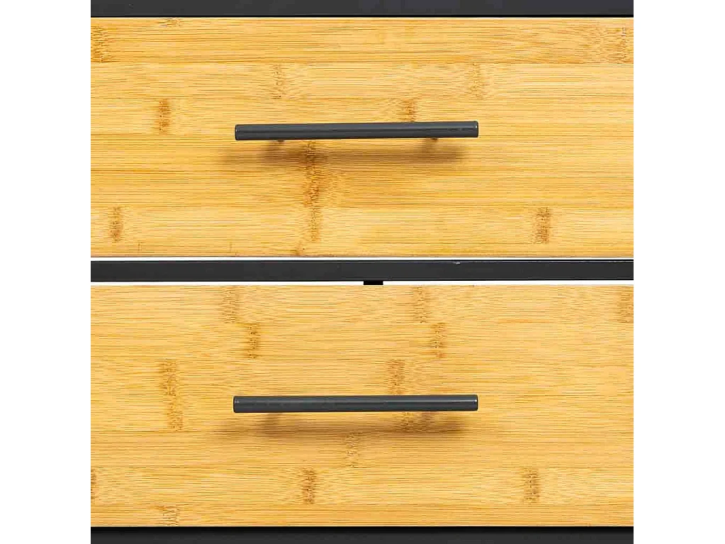 Nachttisch aus Metall und Holz, 2 Schubladen, 50x35x60H cm,  schwarz