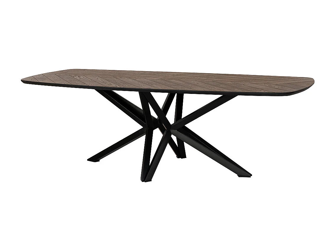 Table à manger danoise en chêne/bois DM couleur noyer foncé 240x100x77