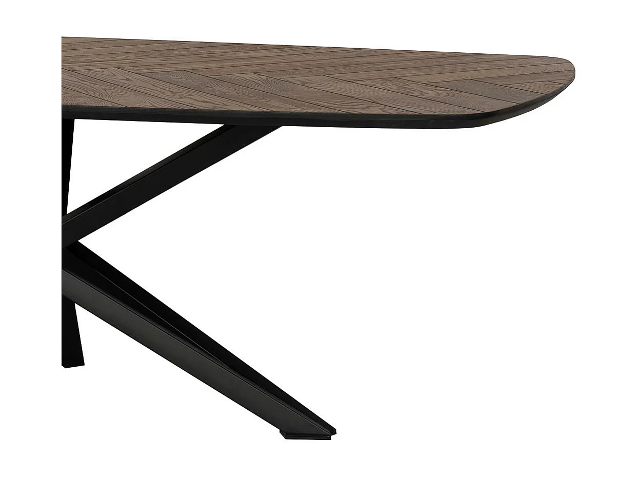 Table à manger danoise en chêne/bois DM couleur noyer foncé 240x100x77