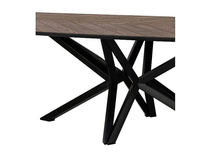 Table à manger danoise en chêne/bois DM couleur noyer foncé 240x100x77