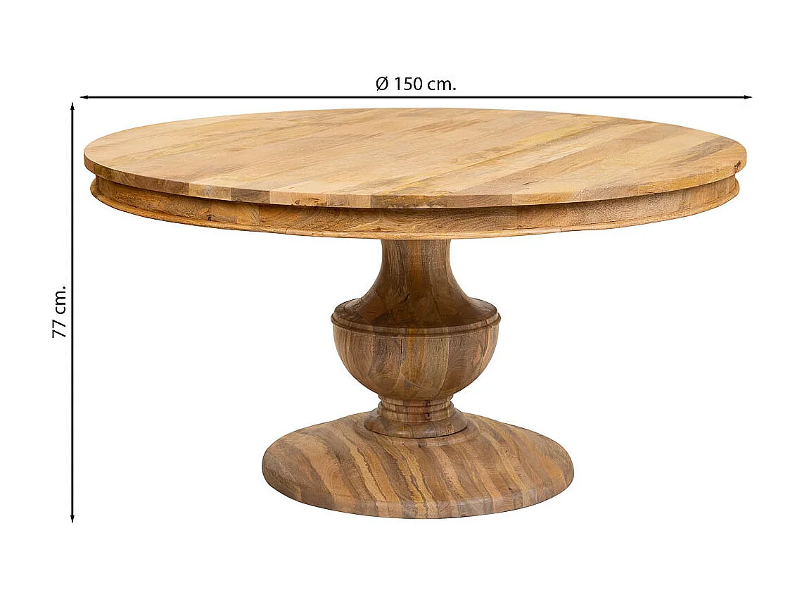 Mesa de jantar de madeira marrom 150x77
