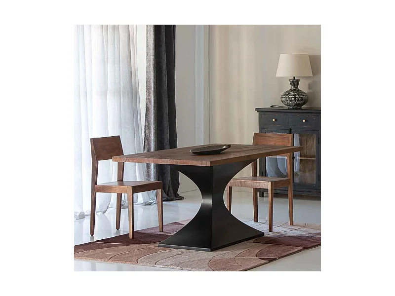 Chaise de salle à manger en bois finition marron 47x46x84h cm