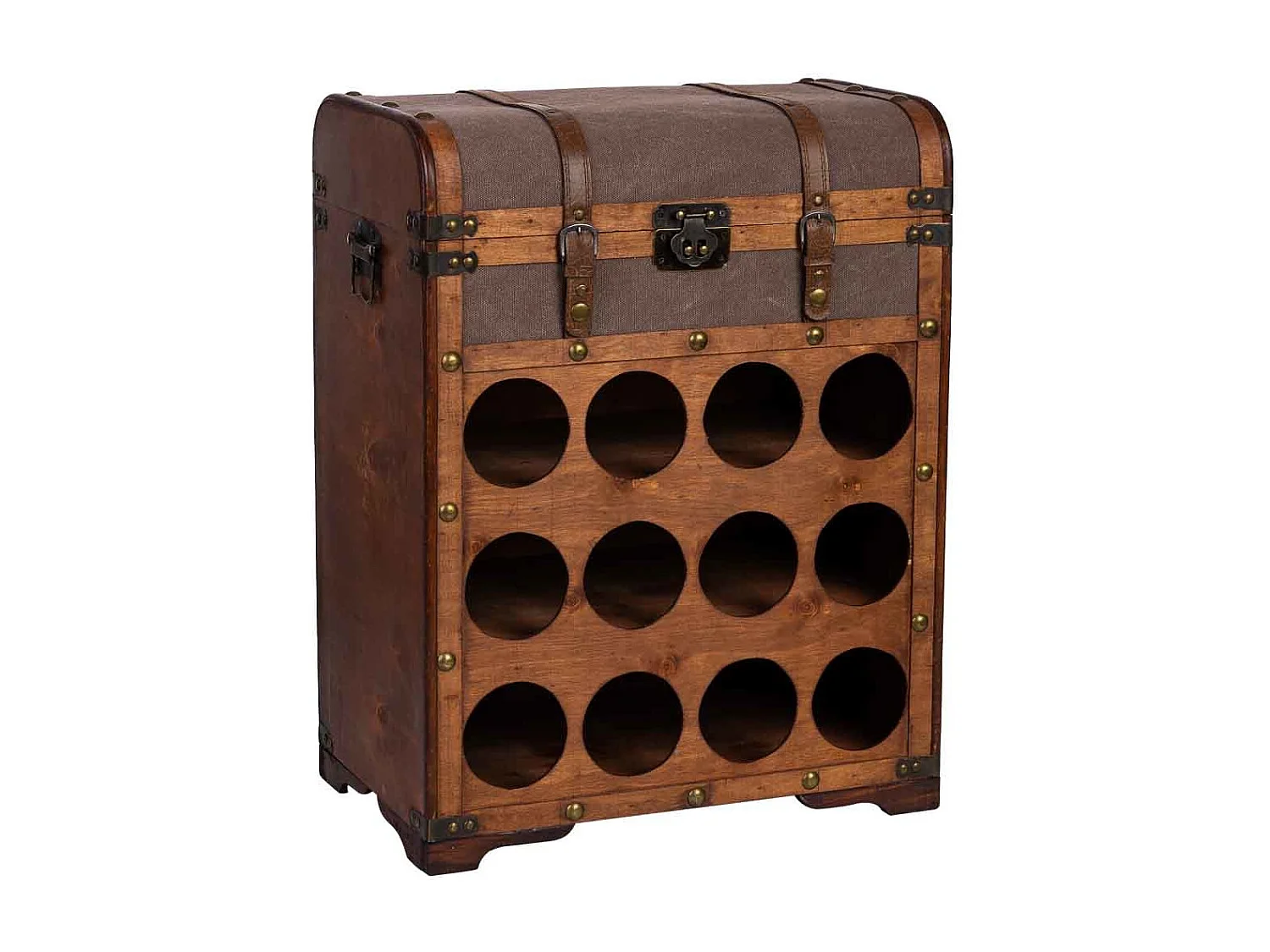 Weinregal-Truhe aus Holz, 45x28x59H cm