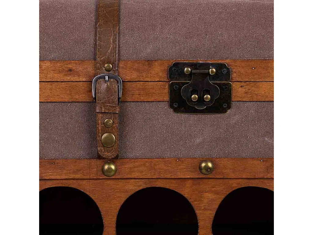 Weinregal-Truhe aus Holz, 45x28x59H cm