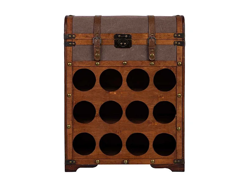 Baul porta bottiglie in legno 45x28x59h cm