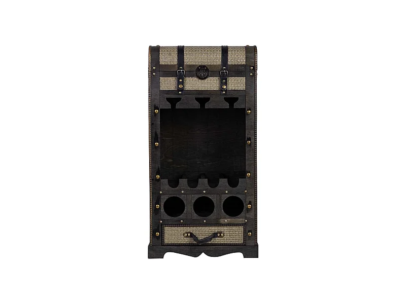 Weinregal-Truhe aus Holz braun, 44x30x85h cm