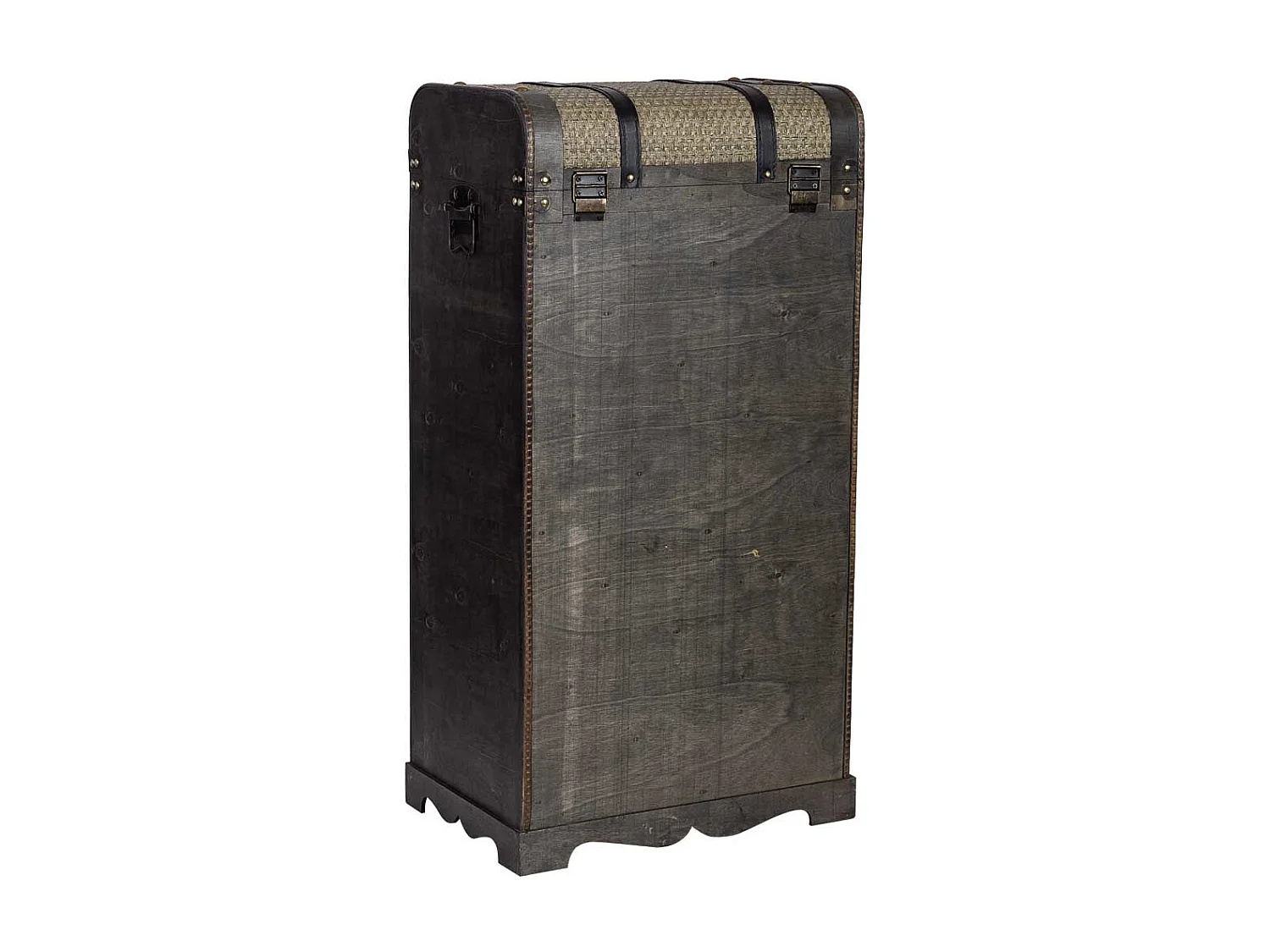 Baú adega de madeira marrom 44x30x85h cm