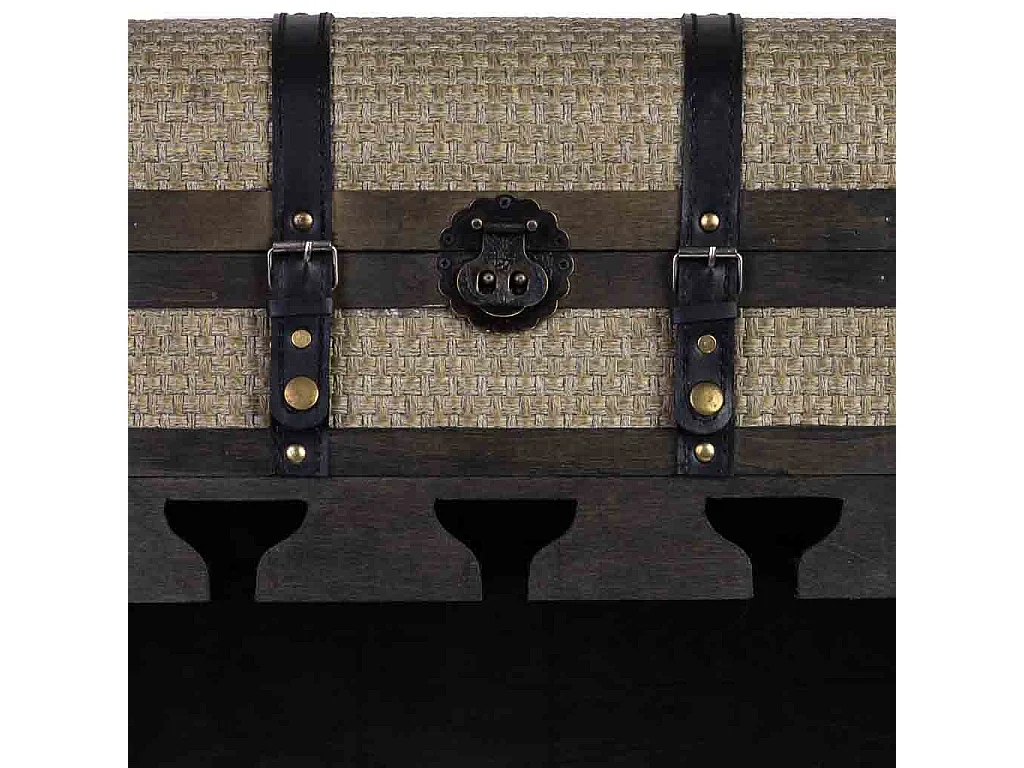 Baú adega de madeira marrom 44x30x85h cm