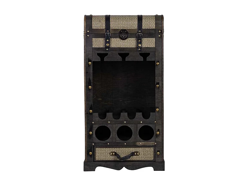 Weinregal-Truhe aus Holz braun, 44x30x85h cm