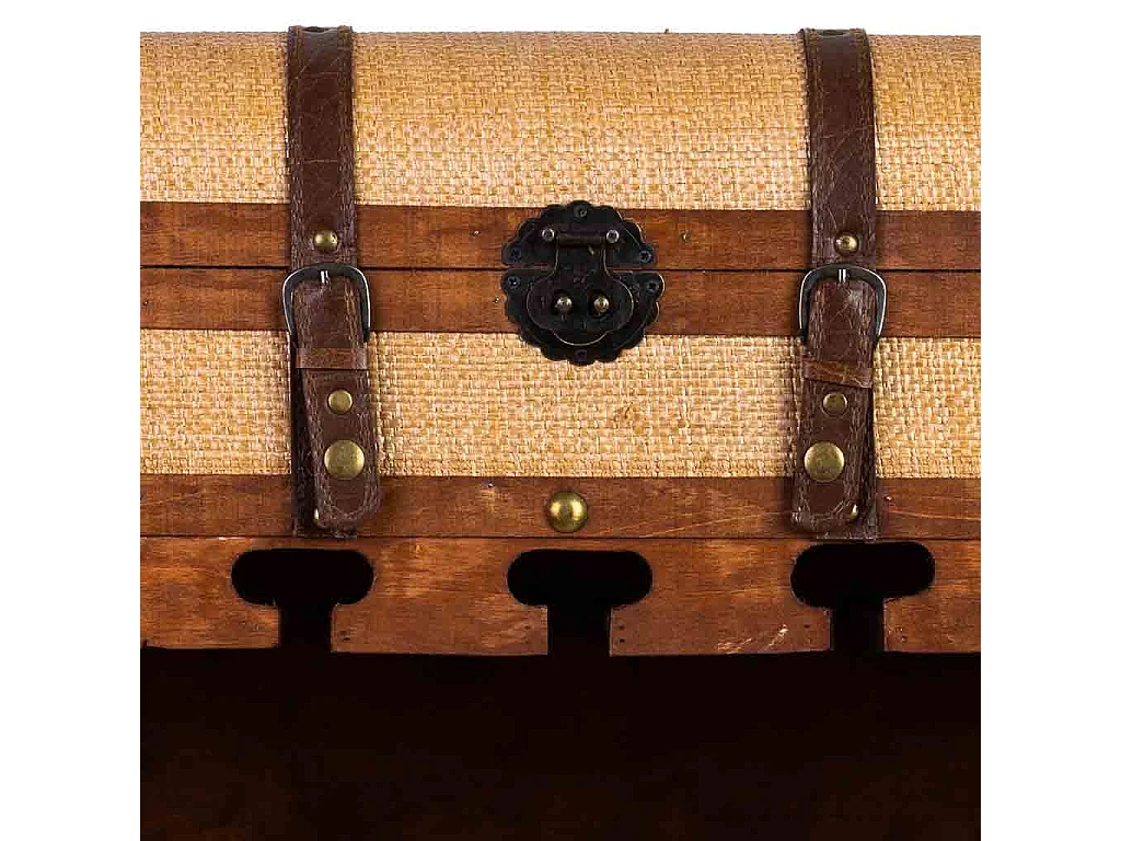 Baú adega de madeira marrom 44x30x85h cm