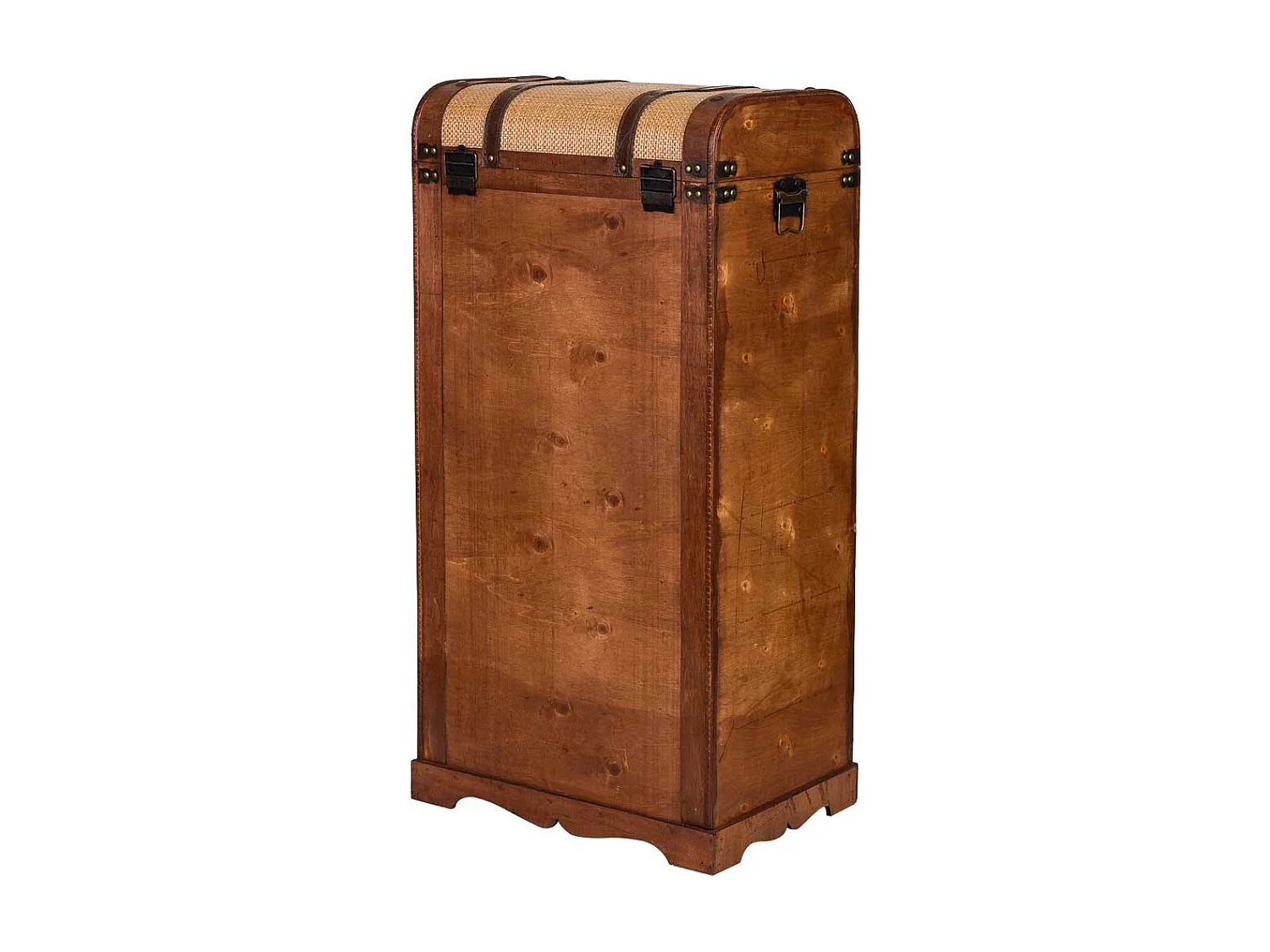 Weinregal-Truhe aus Holz braun, 44x30x85H cm