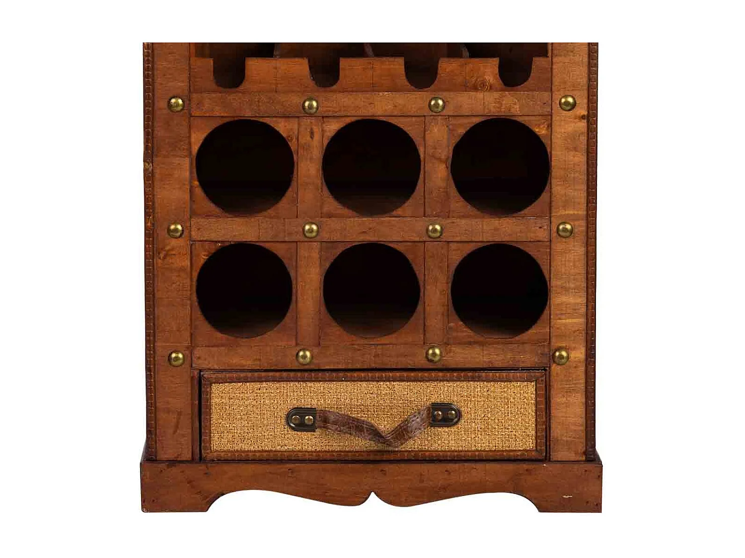 Weinregal-Truhe aus Holz braun, 44x30x85H cm