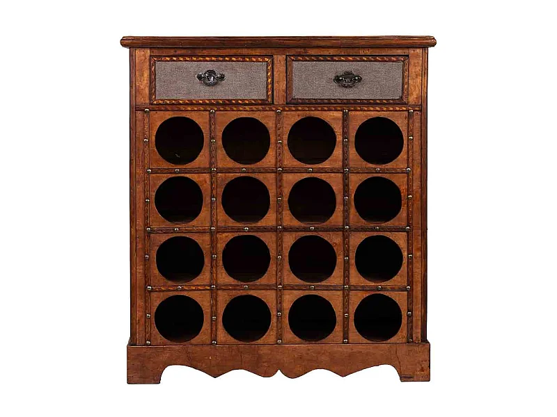 Weinregal-Truhe aus Holz braun, 63x31x69,5h cm