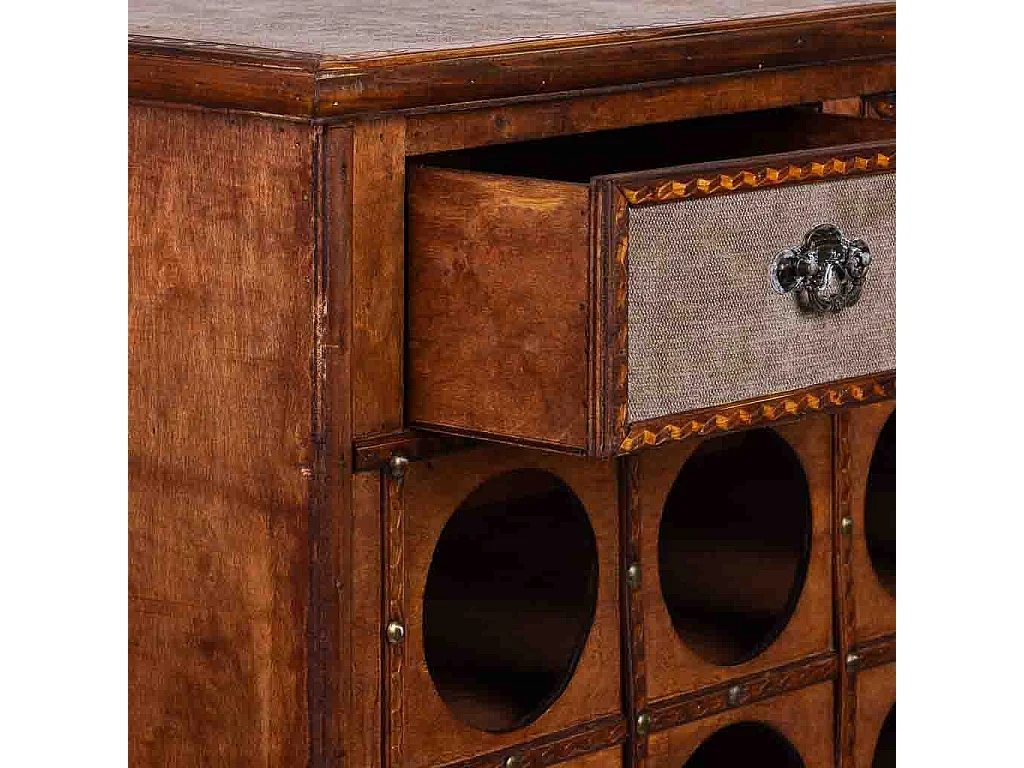 Weinregal-Truhe aus Holz braun, 63x31x69,5h cm