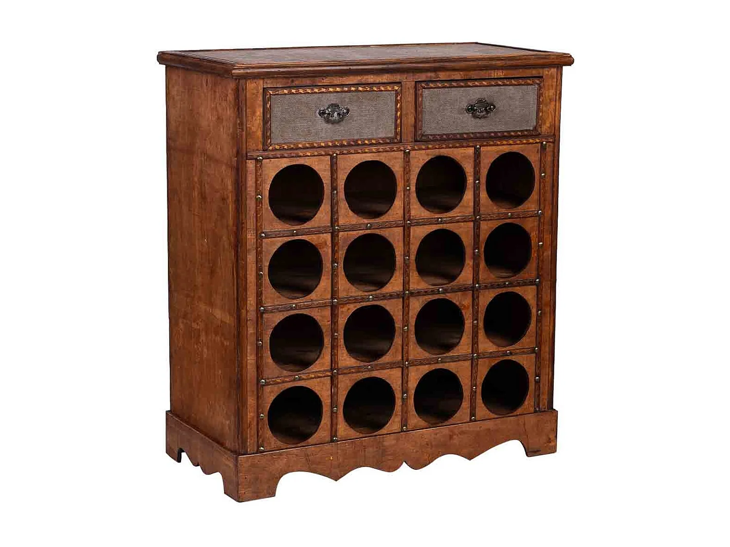 Weinregal-Truhe aus Holz braun, 63x31x69,5h cm