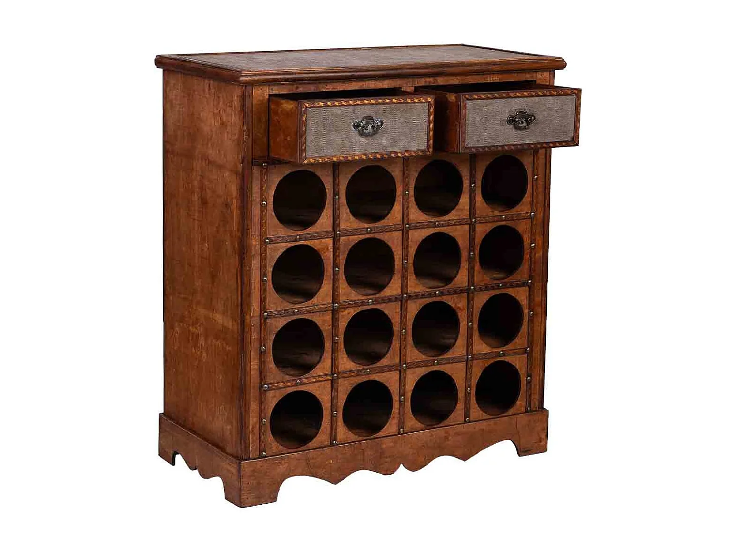 Weinregal-Truhe aus Holz braun, 63x31x69,5h cm