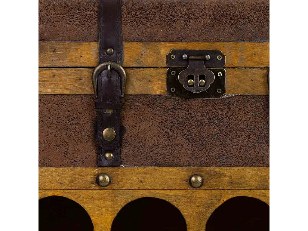 Weinregal-Truhe aus Holz braun, 45x28x59H cm