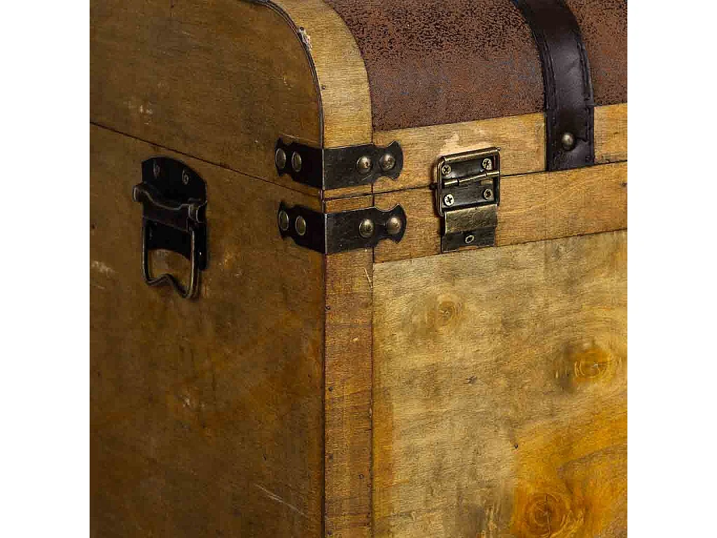 Weinregal-Truhe aus Holz braun, 45x28x59H cm