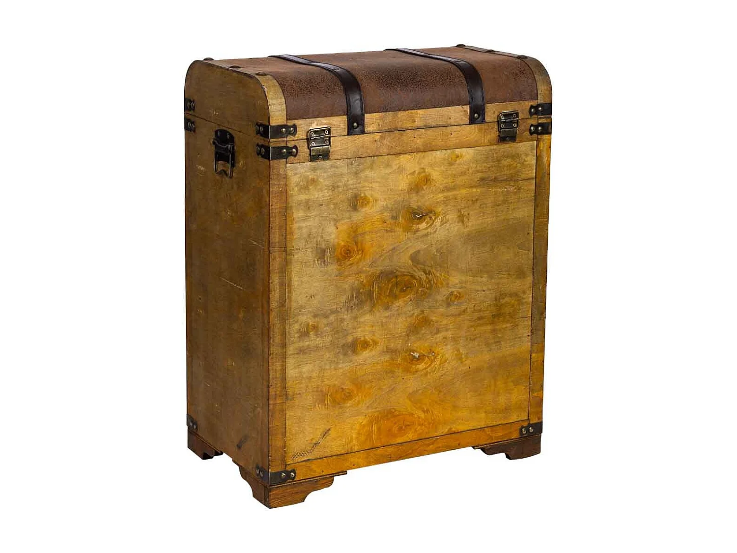 Weinregal-Truhe aus Holz braun, 45x28x59H cm