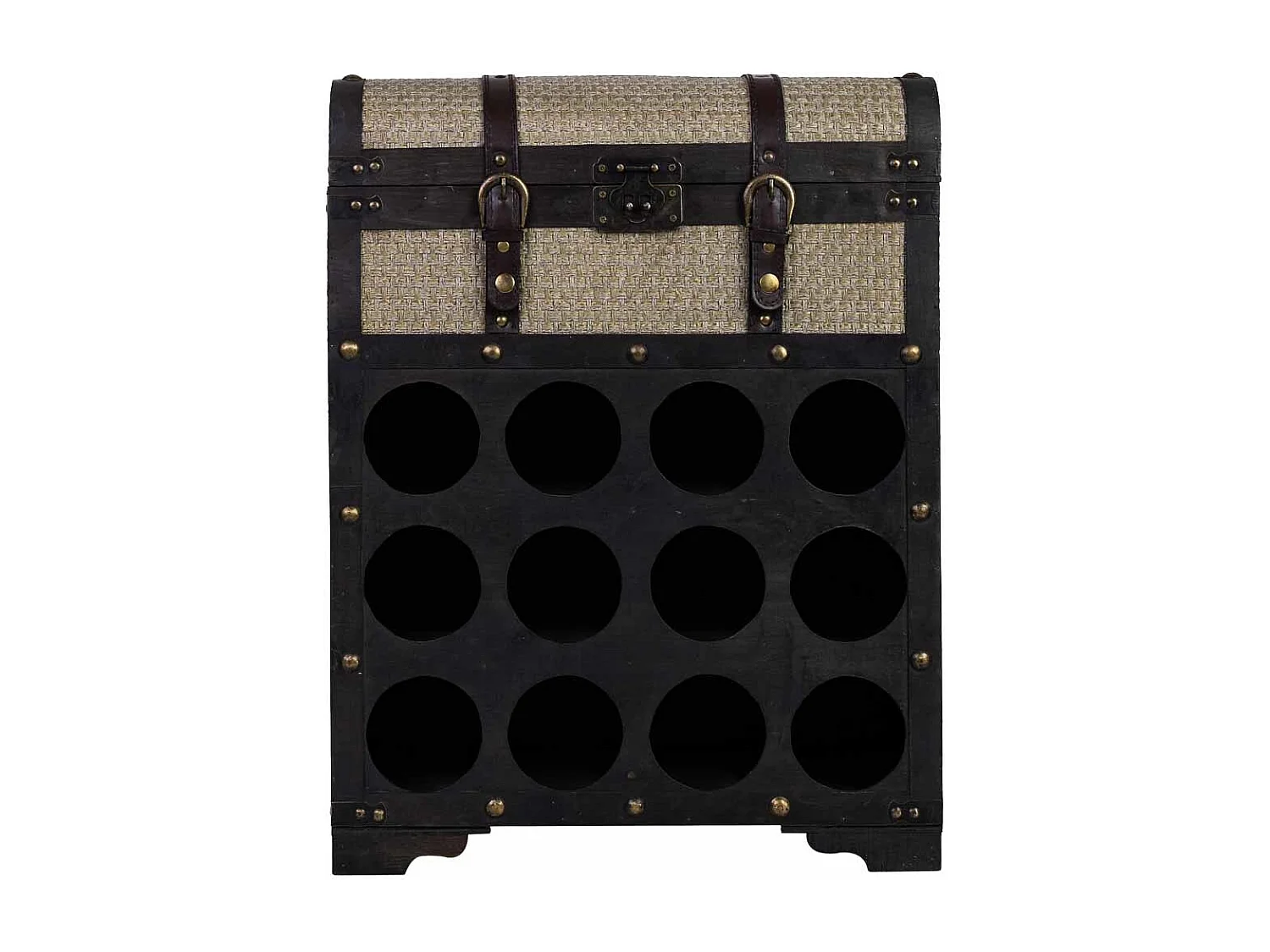 Tronco de madeira castanho para garrafas 45x28x59 cm