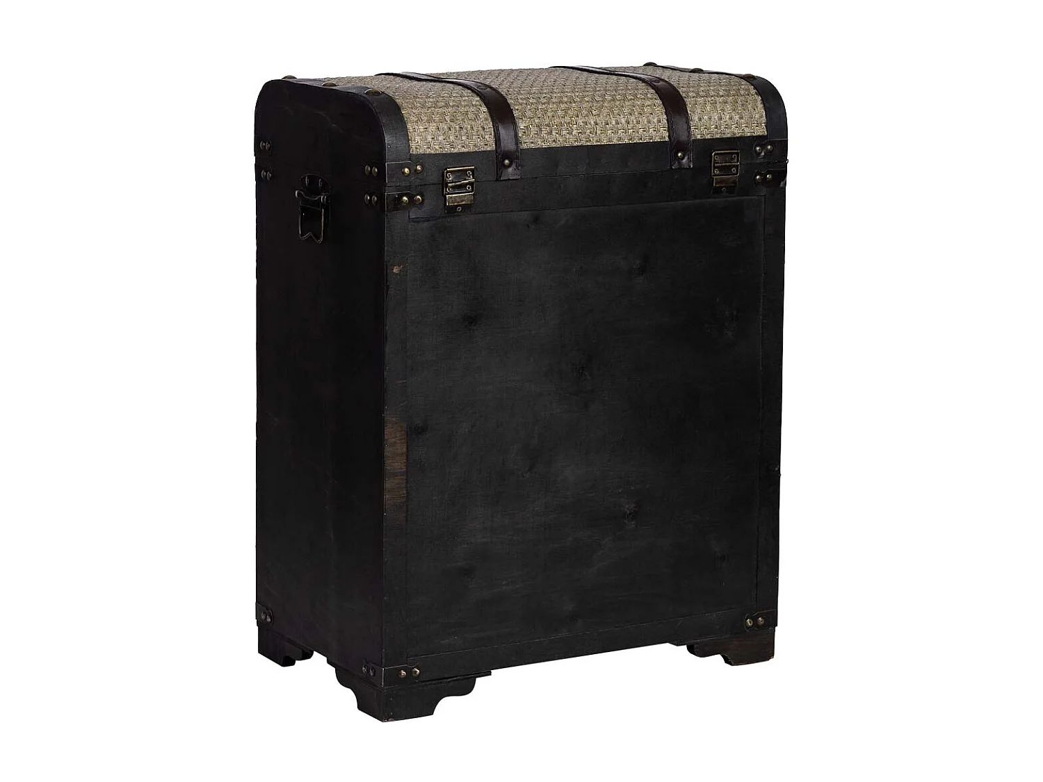 Baule portabottiglie in legno marrone 45x28x59h cm
