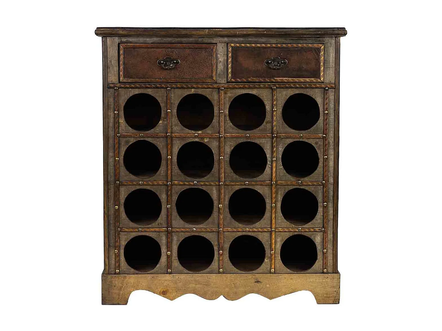 Baú adega de madeira marrom 63x31x69,5h cm