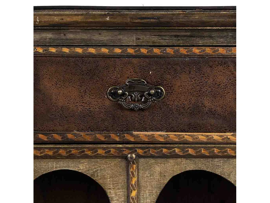 Baú adega de madeira marrom 63x31x69,5h cm