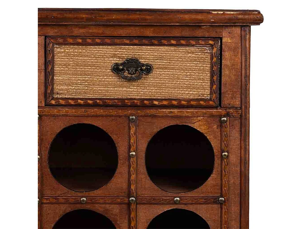 Baú adega de madeira marrom 63x31x69,5h cm