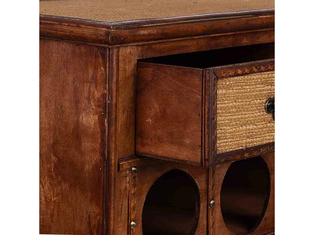 Baú adega de madeira marrom 63x31x69,5h cm