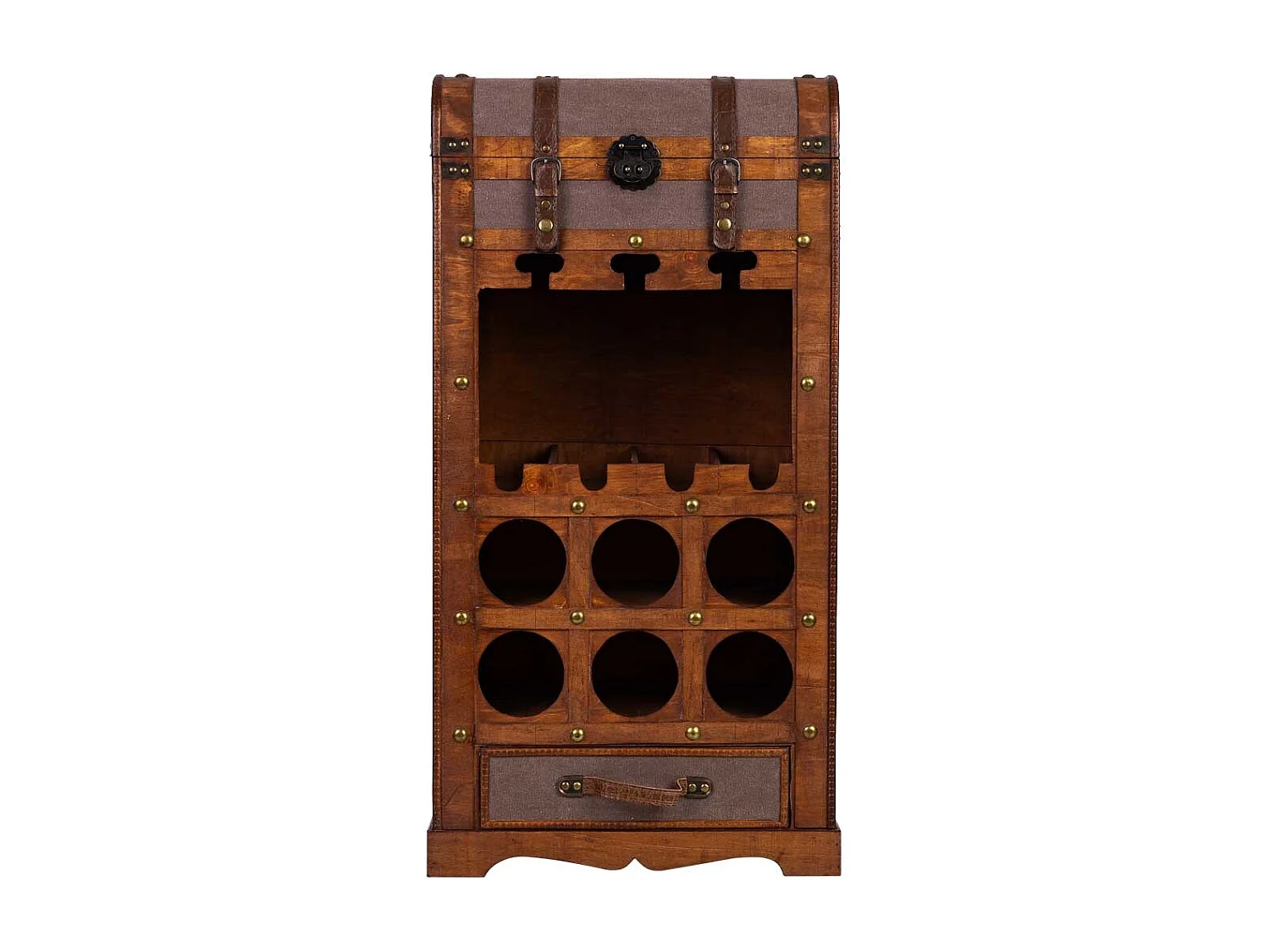 Weinregal-Truhe aus Holz, 44x30x85h cm