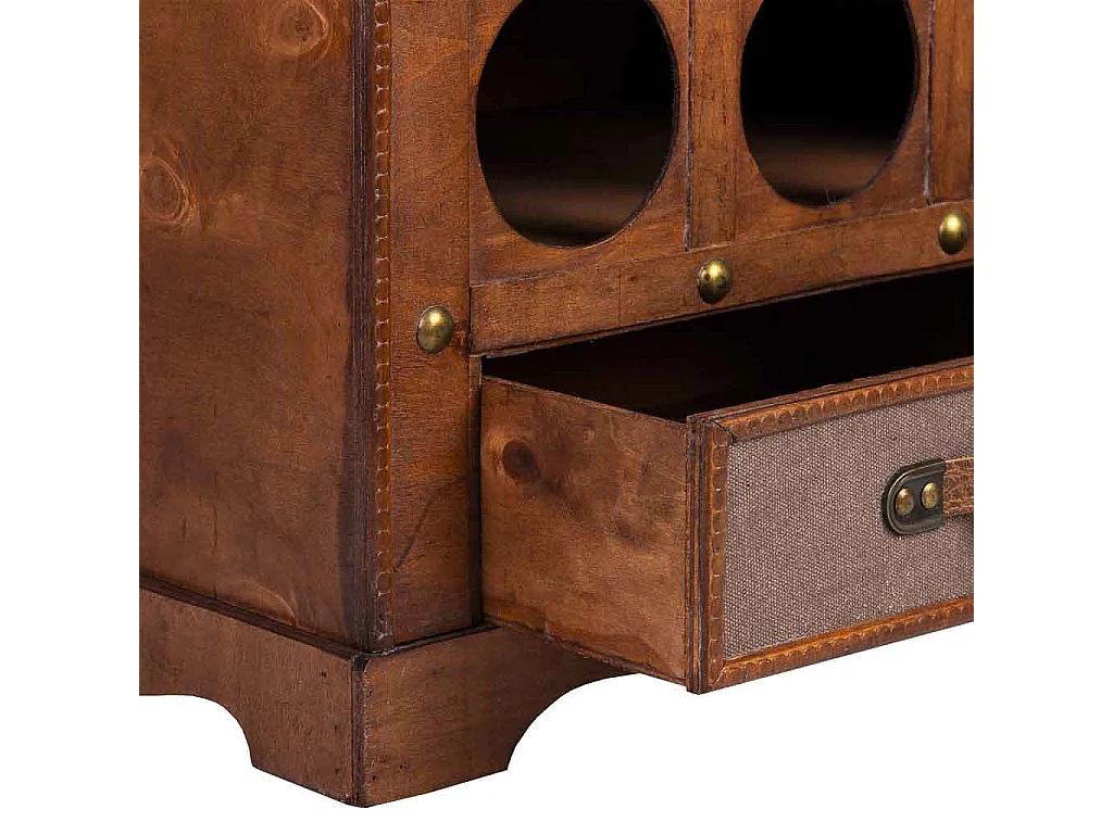 Weinregal-Truhe aus Holz, 44x30x85h cm