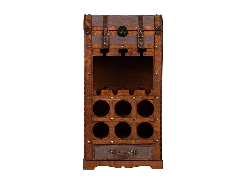 Baul porta bottiglie in legno 44x30x85h cm