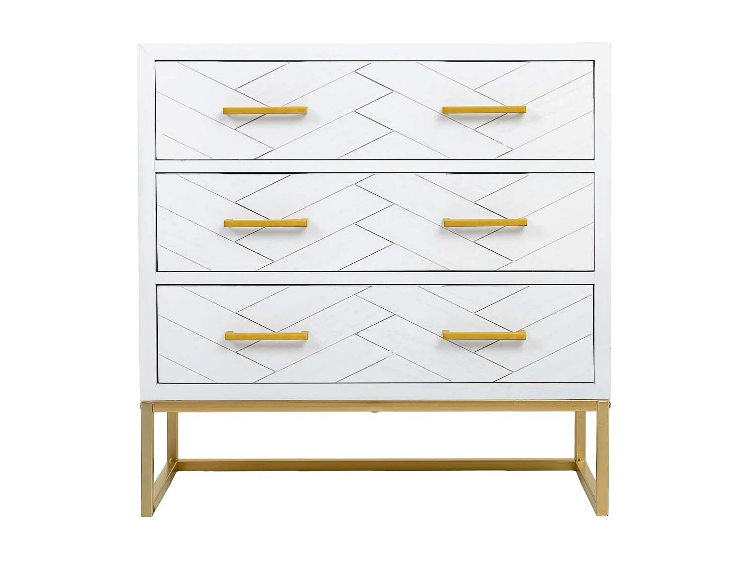 Cómoda 3 gavetas madeira e metal 80x39,5x81h cm