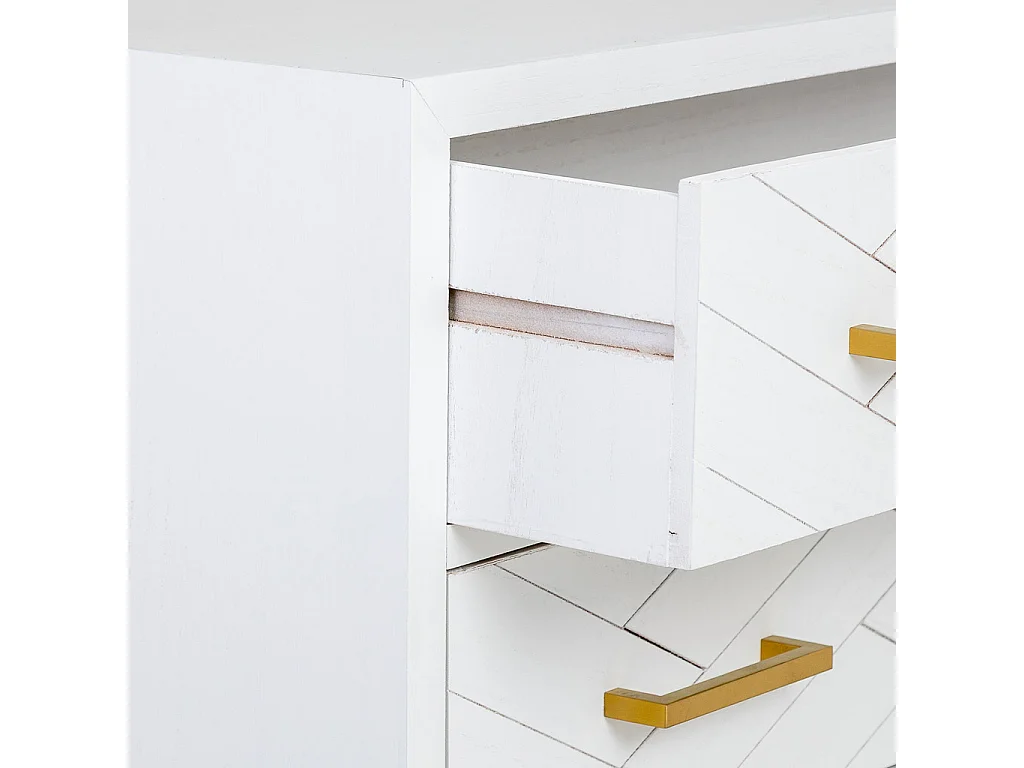 Cómoda 3 gavetas madeira e metal 80x39,5x81h cm