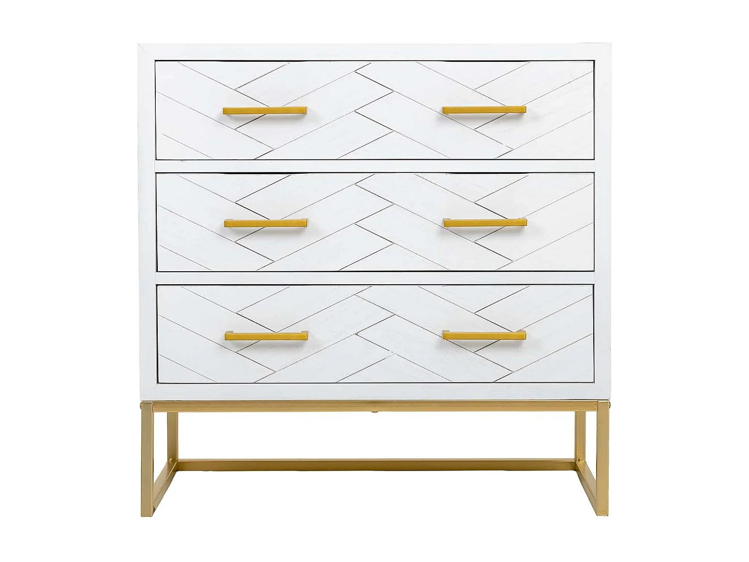 Kommode mit 3 Schubladen aus Holz und Metall 80x39,5x81h cm