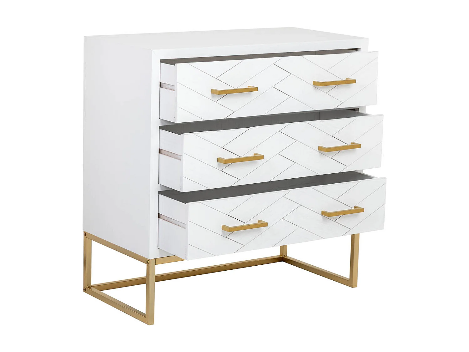 Kommode mit 3 Schubladen aus Holz und Metall 80x39,5x81h cm