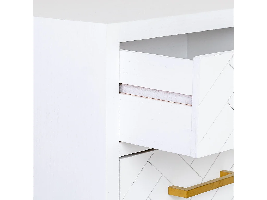 Cómoda com 4 gavetas, madeira e metal, 42x36,5x105h cm