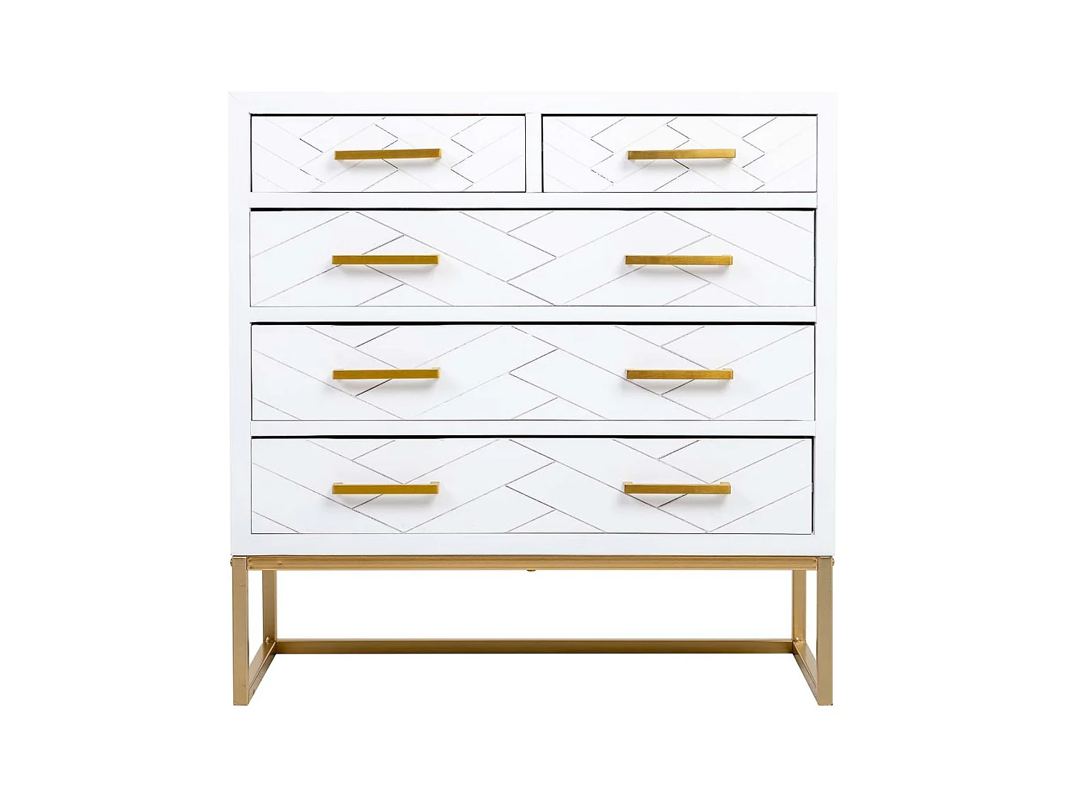 Cómoda de 4 cajones madera y metal 80x39.5x81h cm