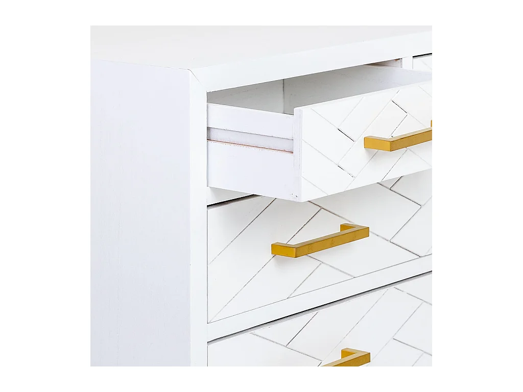 Cómoda de 4 cajones madera y metal 80x39.5x81h cm