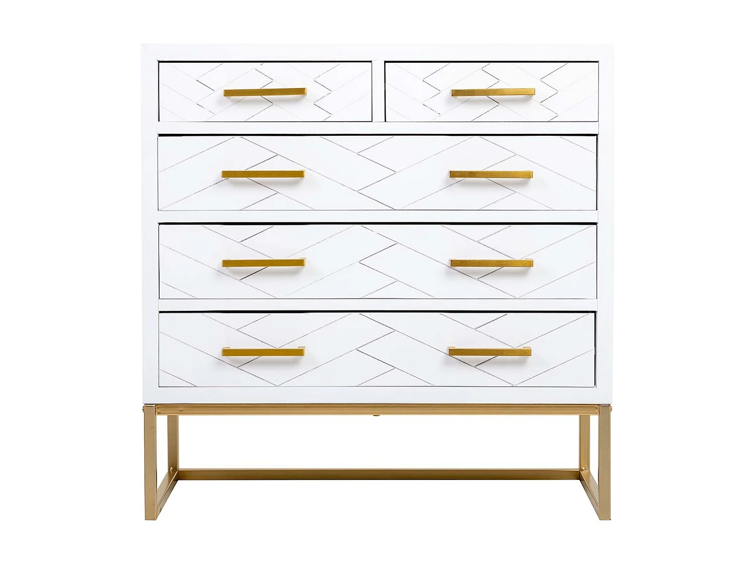 Cómoda 4 gavetas madeira e metal 80x39,5x81h cm