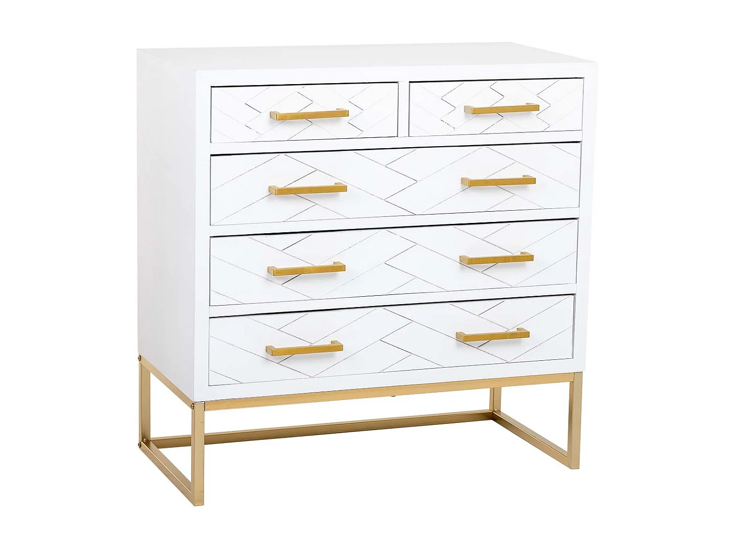 Cómoda 4 gavetas madeira e metal 80x39,5x81h cm