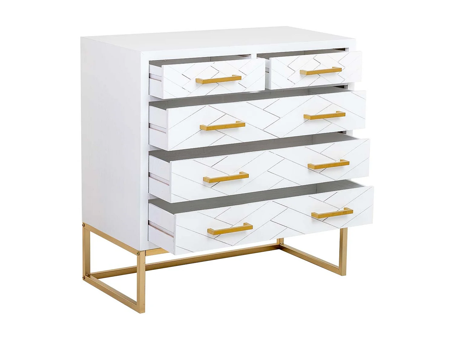 Cassettiera 4 cassetti legno e metallo 80x39,5x81h cm