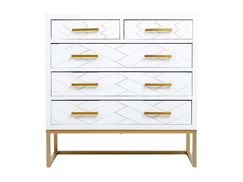 Cómoda 4 gavetas madeira e metal 80x39,5x81h cm